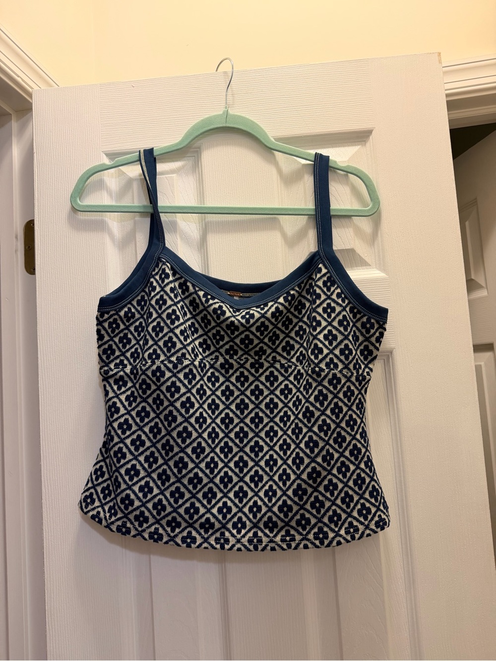 Free people Junie tank Blue Patterned Knit